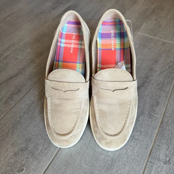 Cole Haan Beige Suede Loafers - Picture 2 of 6